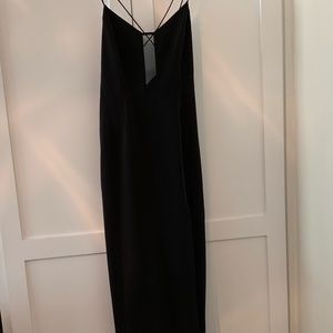 Black strappy gown